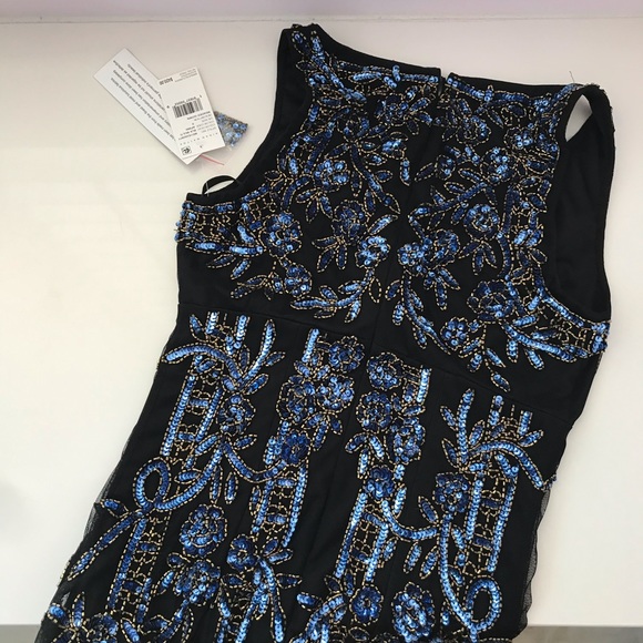 AIDAN MATTOX BEADED SLEEVELESS EVENING DRESS - Picture 7 of 8